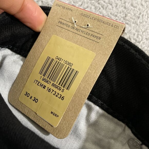 NEW Levis  511 Slim Fit  Men's W30 L30 Black Jeans 99% Cotton Elastane - Picture 6 of 10